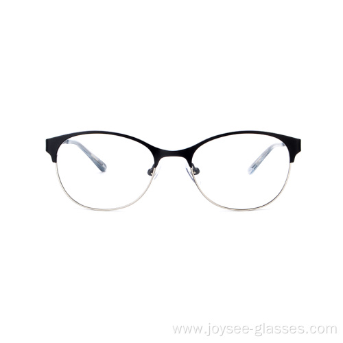 Fashion Matte Two Color Metal Spring Hinge Ladies Optical Frames Eyewear